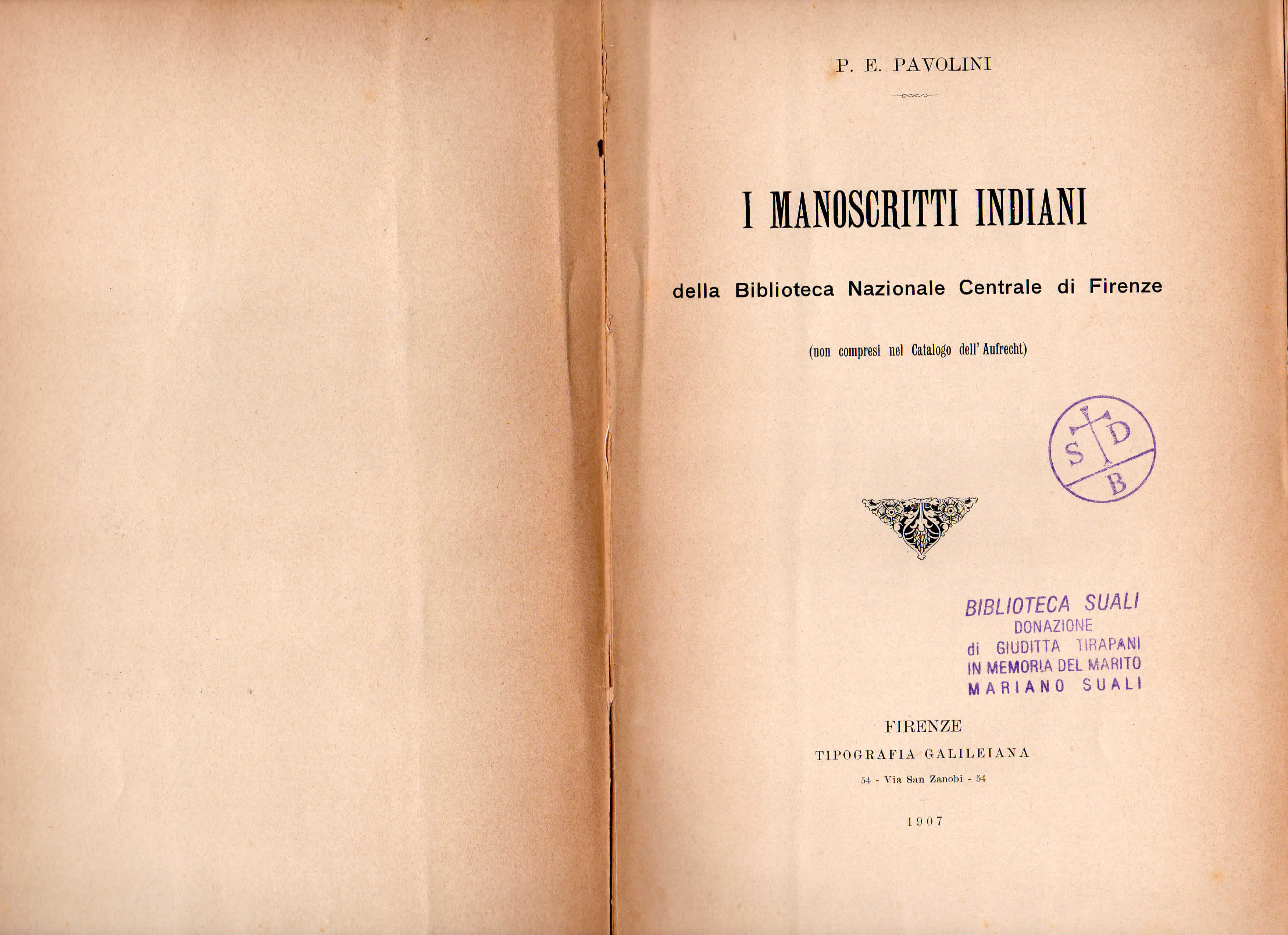 I manoscritti indiani della Biblioteca Nazionale Centrale di Firenze - Paolo Emilio Pavolini (1907)